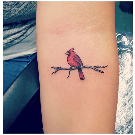 This simple and pretty design will surely give you a cheerful smile. . Minimalist cardinal tattoo
